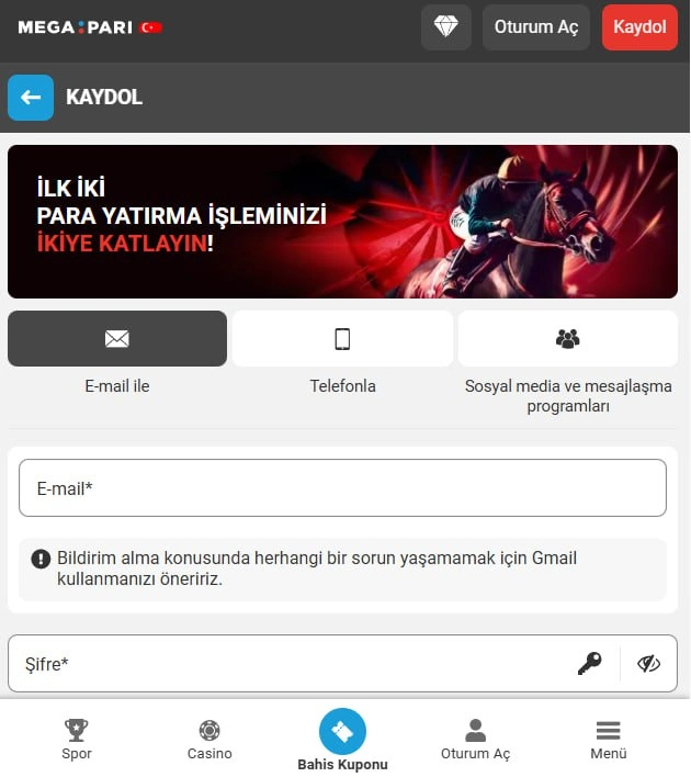 Megapari Türkiye iOS Uygulama Kaydı Megapari Türkiye iOS Uygulama Kaydının Görüntüsü